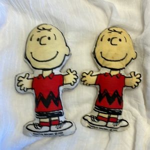Two Vintage Mini Charlie Brown Pillows